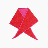 Contrast Trim Triangle Heavyweight Scarf in Red/Pink