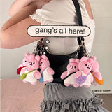 Pink Rabbit Plushie Keyring 