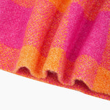 Check Triangle Heavyweight Scarf in Orange/Pink