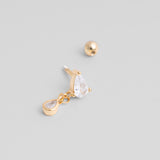 Drop Ball Back Earrings