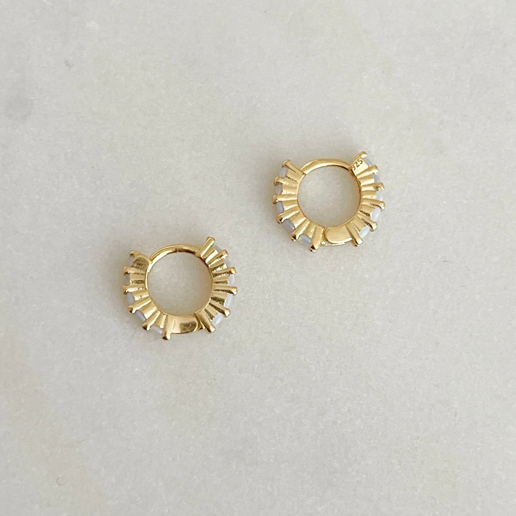 moonstone earrings | huggie earrings | small earrings | womens jewellery | waterproof jewellery | trending jewellery | jewellery under £40 | jewellery for gifts | gold jewellery | silver jewellery | stainless steel jewellery
