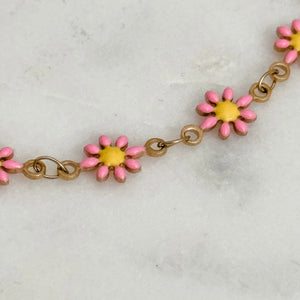Pink Daisy Anklet / Bracelet