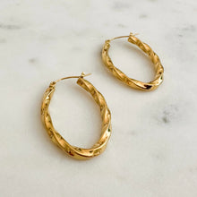 Load image into Gallery viewer, Mary Oval Hoops
