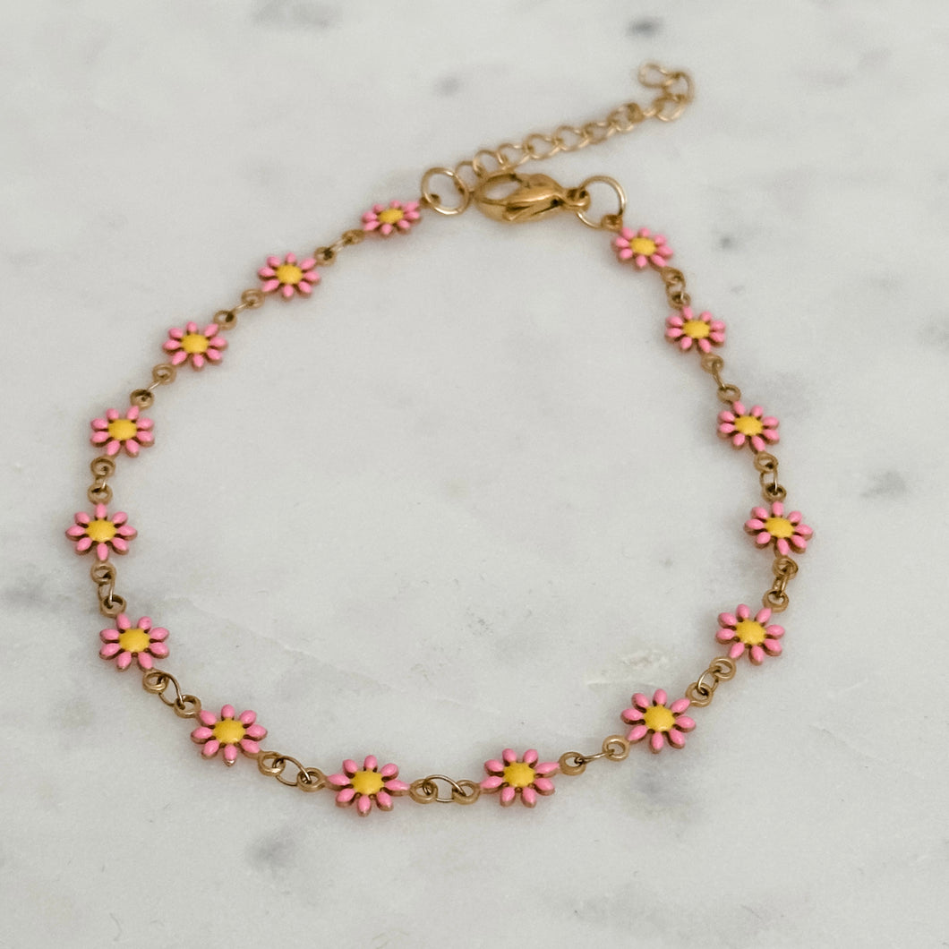 Pink Daisy Anklet / Bracelet