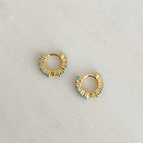 
blue stone earrings | huggie earrings | small earrings | womens jewellery | waterproof jewellery | trending jewellery | jewellery under £40 | jewellery for gifts | gold jewellery | silver jewellery | stainless steel jewellery