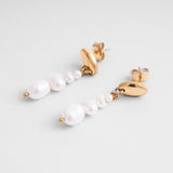 Freshwater Pearls Gold Earrings at Break Out Jewellery 