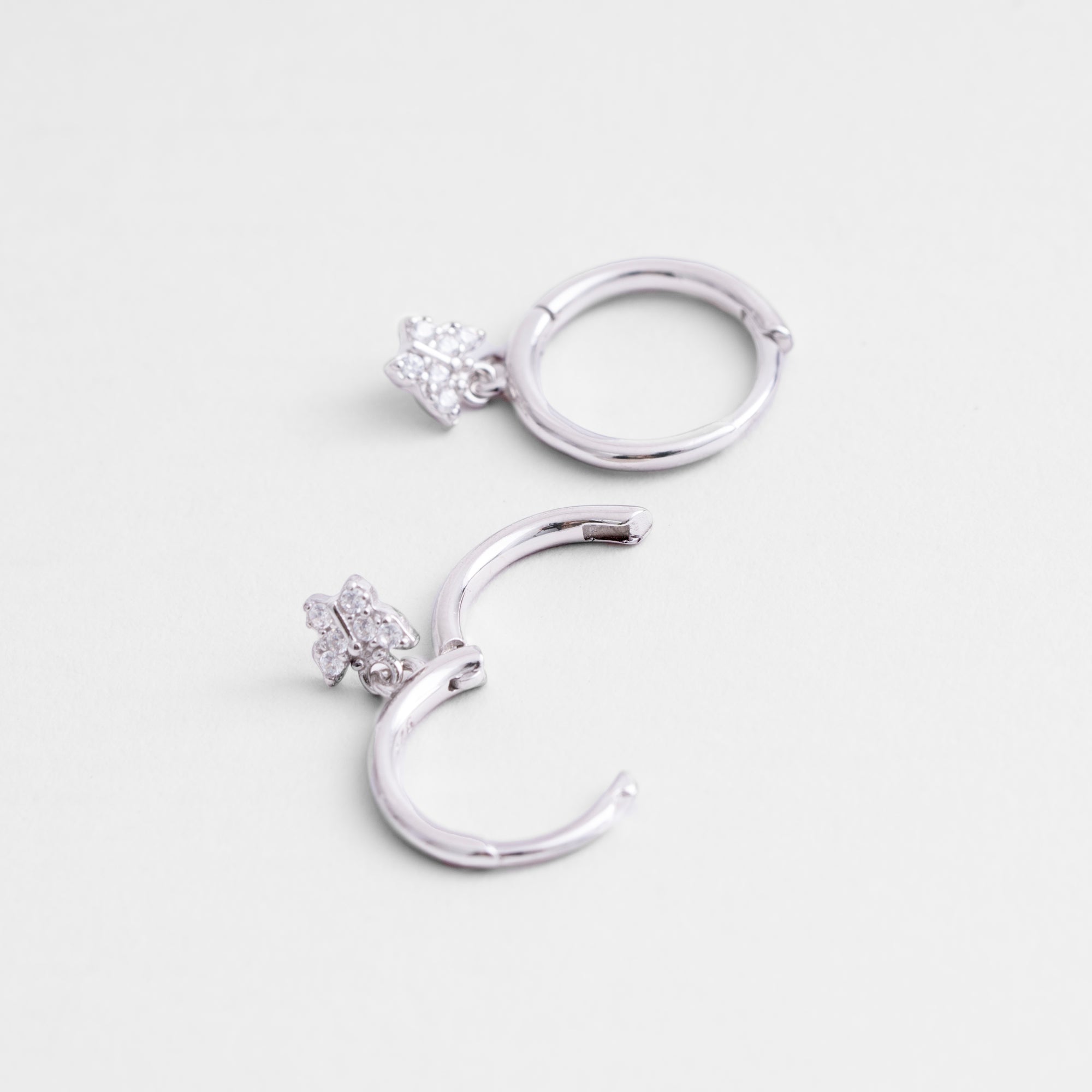 Silver Hoops With Butterfly Charm at Break Out Jewellery 