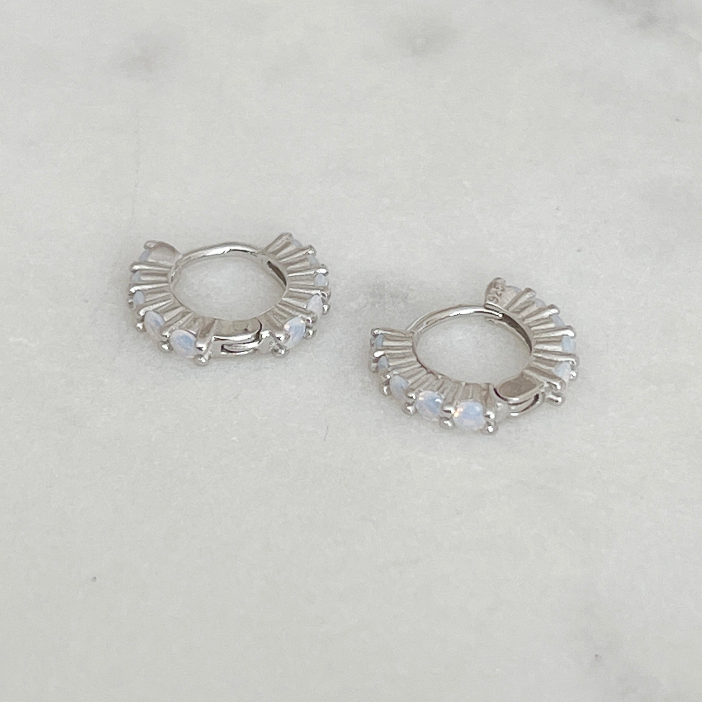 moonstone earrings | huggie earrings | small earrings | womens jewellery | waterproof jewellery | trending jewellery | jewellery under £40 | jewellery for gifts | gold jewellery | silver jewellery | stainless steel jewellery