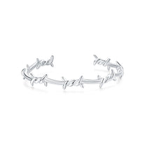 silver waterproof stainless steel barbed wire bangle 