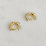 blue stone earrings | huggie earrings | small earrings | womens jewellery | waterproof jewellery | trending jewellery | jewellery under £40 | jewellery for gifts | gold jewellery | silver jewellery | stainless steel jewellery