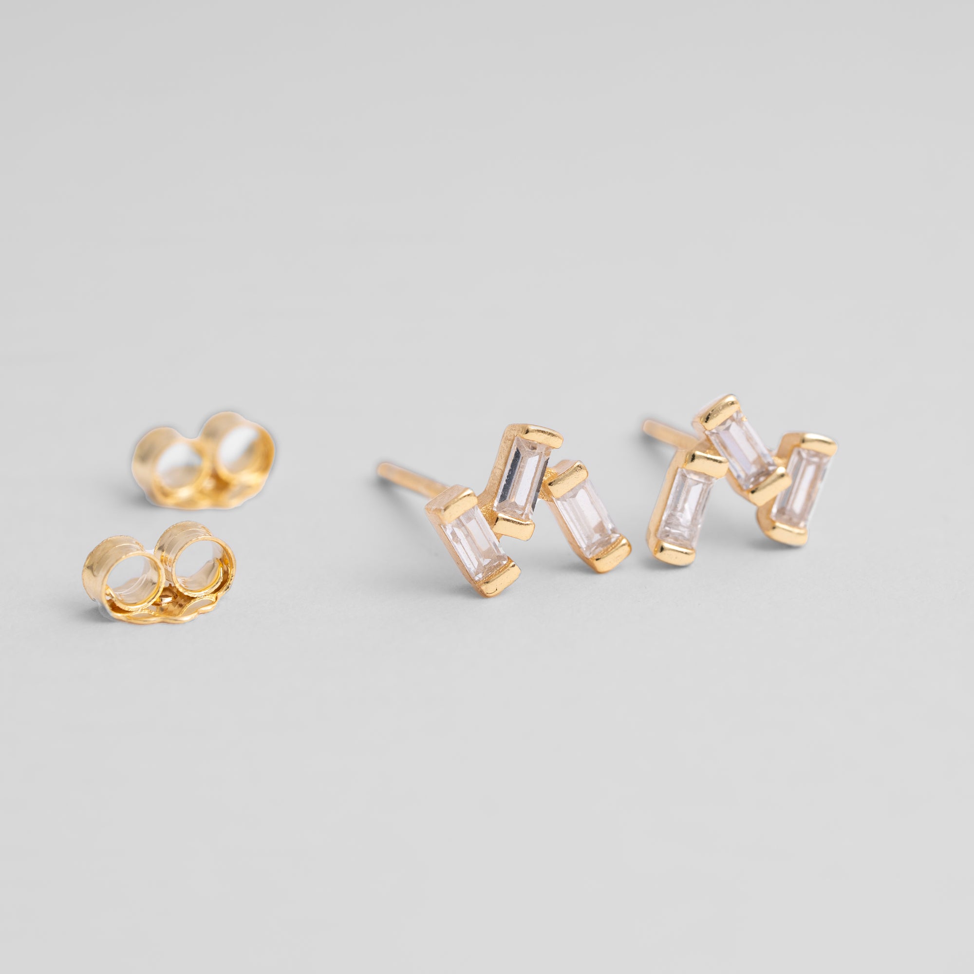 Multi Baguette Stud Earrings