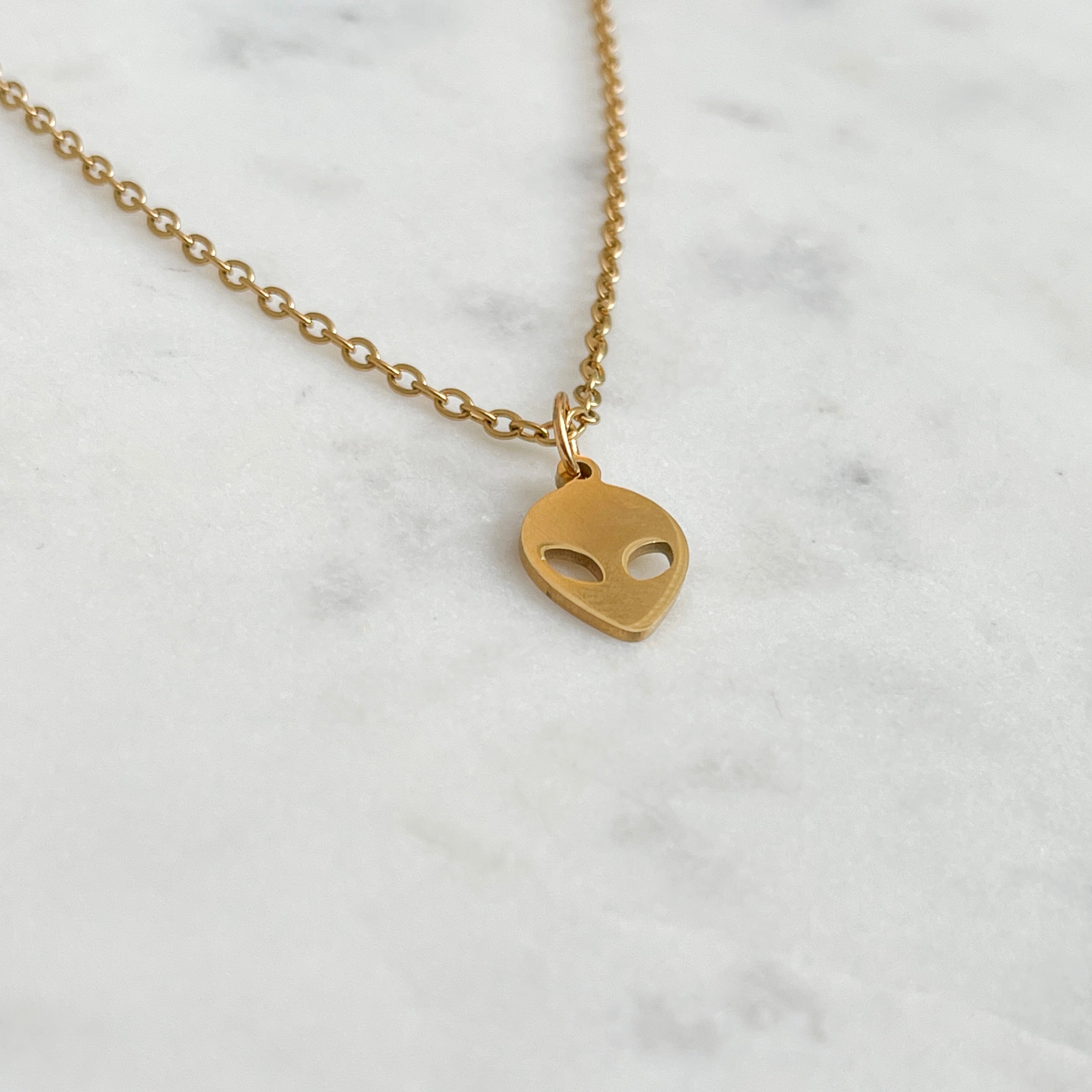 alien necklace | charm necklace | womens jewellery | waterproof jewellery | trending jewellery | jewellery under £40 | jewellery for gifts | gold jewellery | silver jewellery | stainless steel jewellery