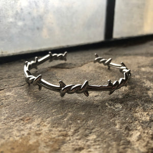 Stainless Steel Barbed Wire Bangle Bracelet