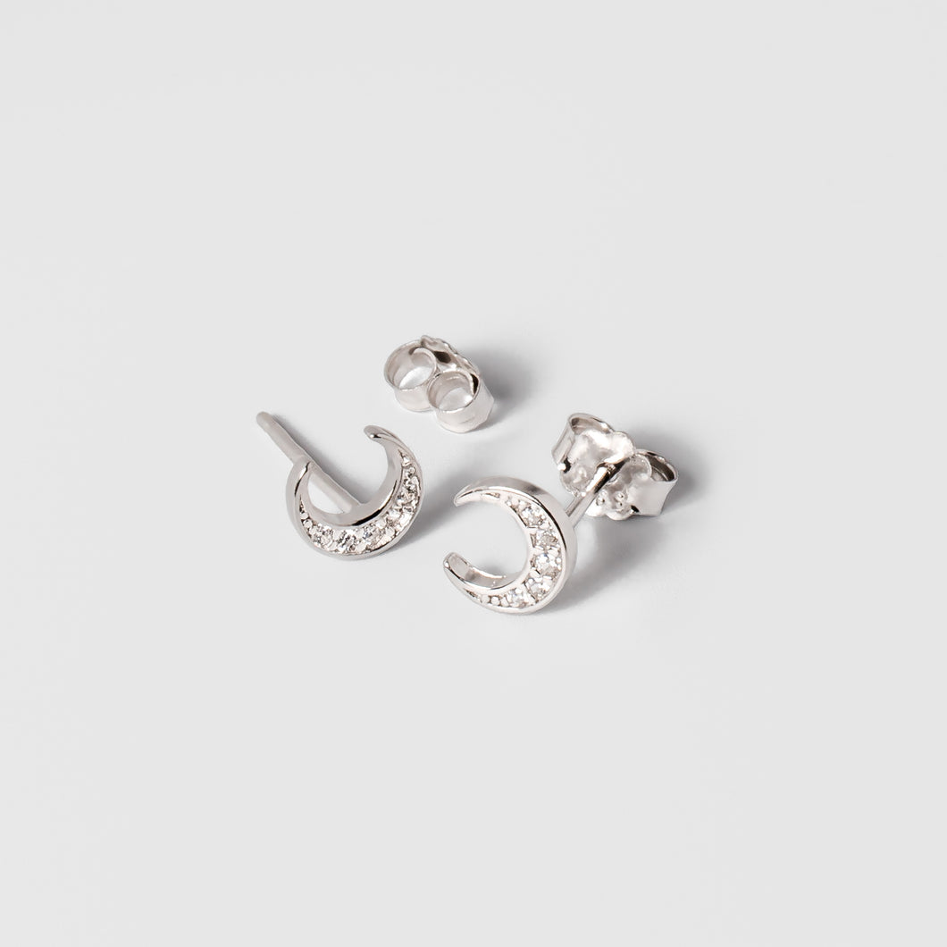 Sterling Moon Studs