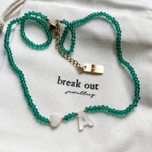 Load image into Gallery viewer, Green Bead Alphabet Necklace
