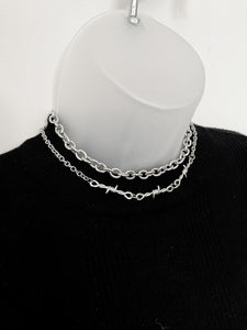 Two Necklace Barbed Wire Chain Set
