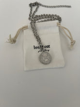 Load image into Gallery viewer, Silver Chunky Coin Charm Necklace
