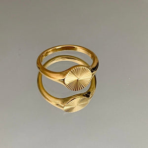 Gold Sunshine Signet Ring