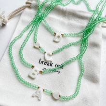Load image into Gallery viewer, Light Green Bead Alphabet Necklace
