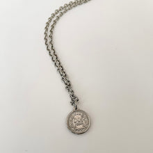 Load image into Gallery viewer, Silver Chunky Coin Charm Necklace
