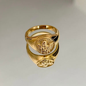 Gold Cherub Angel Ring