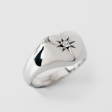 Load image into Gallery viewer, Silver Heart Gem Ring
