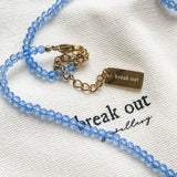 Blue Bead Alphabet Necklace