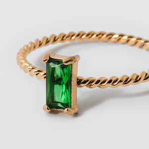 Green Baguette Ring