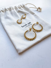 Load image into Gallery viewer, Gold Bead Hoops
