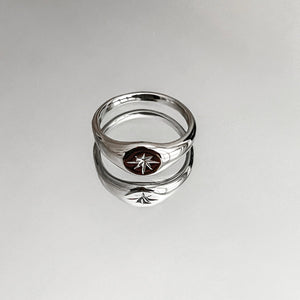 Silver Star Signet Ring