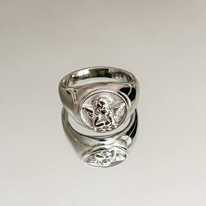 Silver Cherub Ring