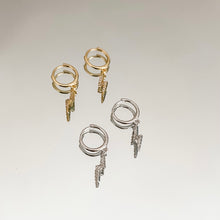 Load image into Gallery viewer, Sterling Silver and Gold Lightning Bolt Earrings
