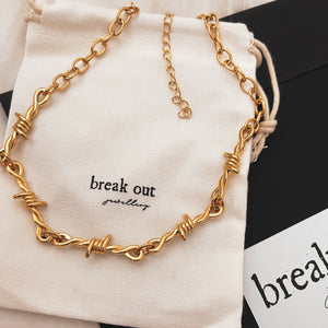 Gold Barbed Wire Necklace