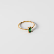 Load image into Gallery viewer, Green Baguette Ring
