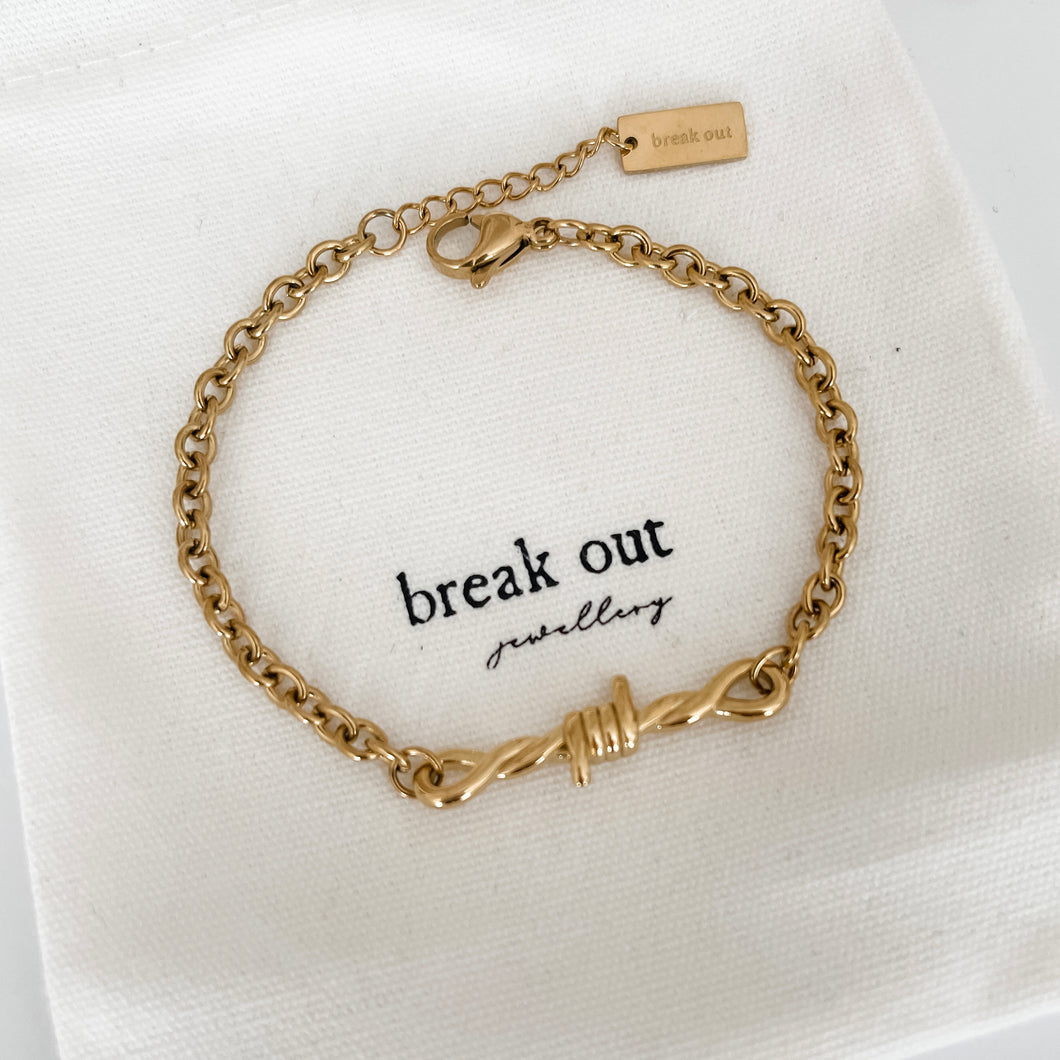 Gold Single Barbed Bracelet