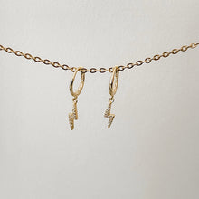 Load image into Gallery viewer, Sterling Silver and Gold Lightning Bolt Earrings
