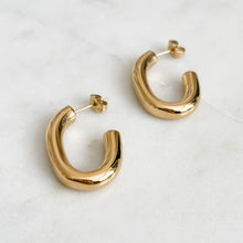 Load image into Gallery viewer, Chunky Gold U Hoops
